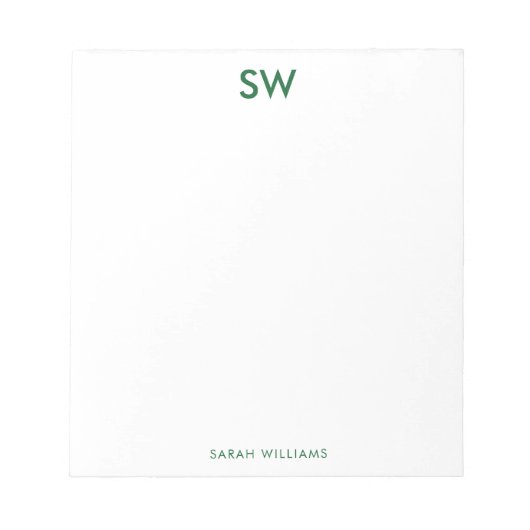 Moderne, minimale monogrammen Notitieblok (Voorkant)