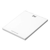 Moderne, minimale monogrammen notitieblok (Linkerzijde)