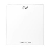 Moderne, minimale monogrammen notitieblok (Voorkant)