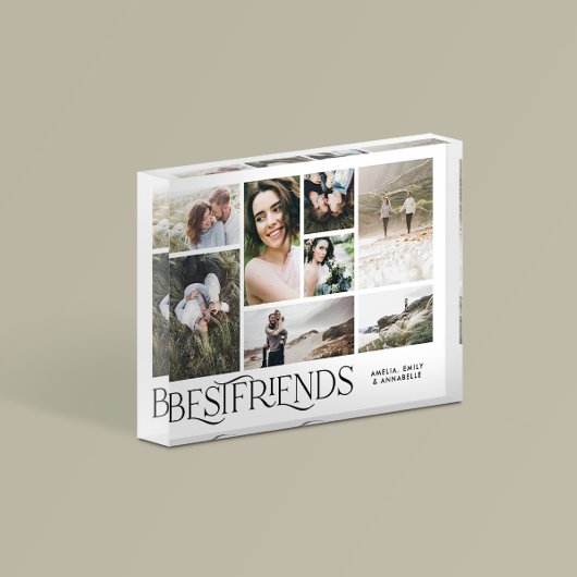 Moderne minimale mult8-fotobeste vrienden elegant fotoblokken