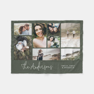 Moderne minimale multi-8 foto beste vrienden khaki fleece deken