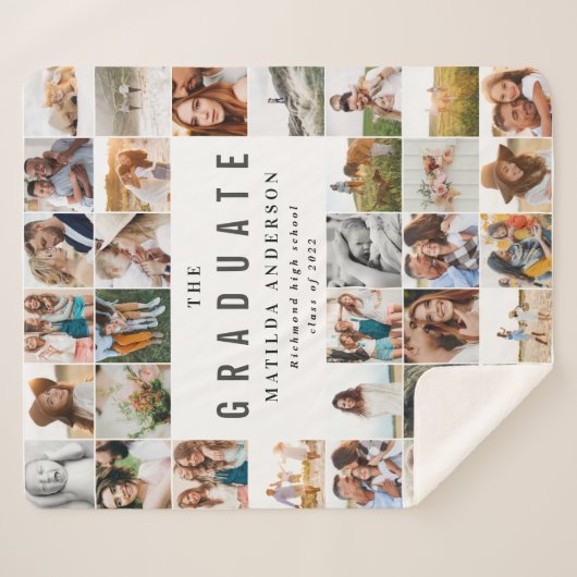 Moderne minimale multi-foetscriptcadeaukaart voor sherpa deken (Voorkant (horizontaal))