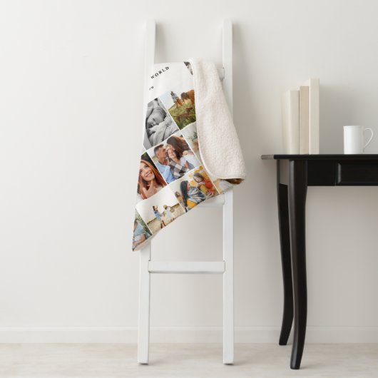 Moderne minimale multi-foetscriptcadeaukaart voor sherpa deken (In situ)