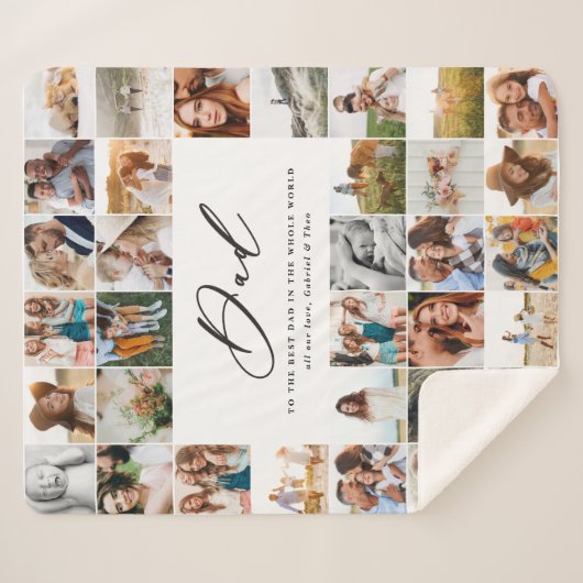 Moderne minimale multi-foetscriptcadeaukaart voor sherpa deken (Voorkant (horizontaal))