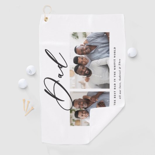 Moderne minimale multi-foetscriptgift golfhanddoek (Insitu)