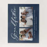 Moderne, minimale multi-foetscriptgrootvaders cade legpuzzel<br><div class="desc">Moderne minimale multi-fotoresultaatgrootvaders cadeauposter. Ideaal geschenk voor moeders,  vaders,  groots,  grootten van alle familieleden. Verbluffende elegante scripttekst.</div>
