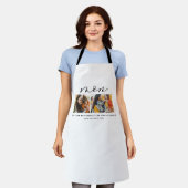 Moderne minimale multi-foetscriptmaangave schort (Gedragen)