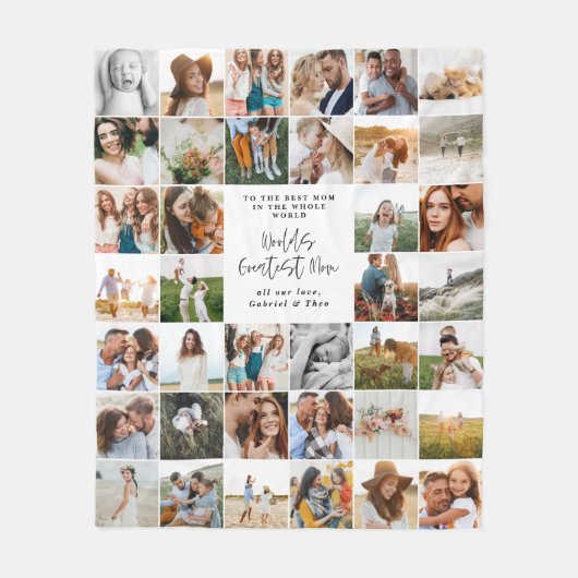Moderne, minimale multi-foetscriptmagencadeaukaart fleece deken (Voorkant)