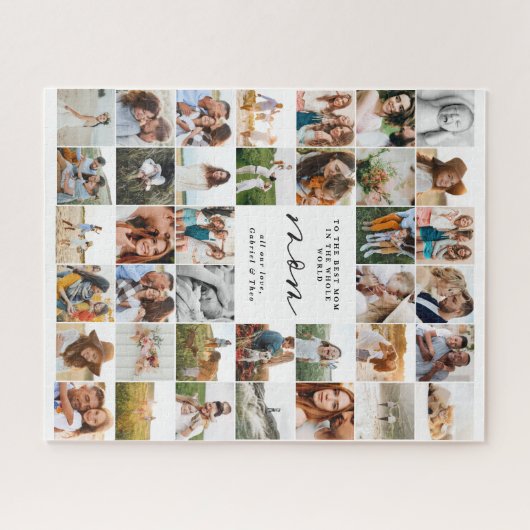 Moderne, minimale multi-foetscriptmam legpuzzel (Horizontaal)