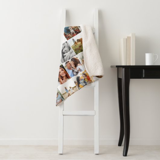 Moderne, minimale multi-foetscriptmam sherpa deken (In situ)