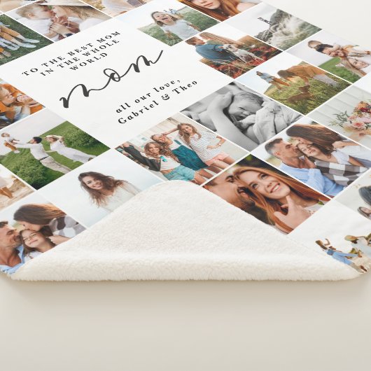 Moderne, minimale multi-foetscriptmam sherpa deken (3/4)