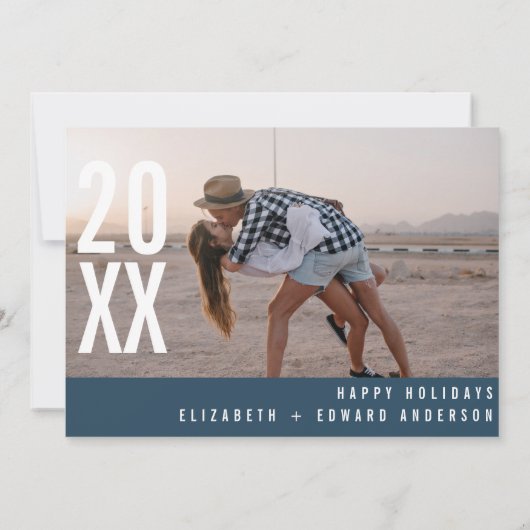 Moderne, minimale multi-foto-chic-stijlvolle kerst (Achterkant)