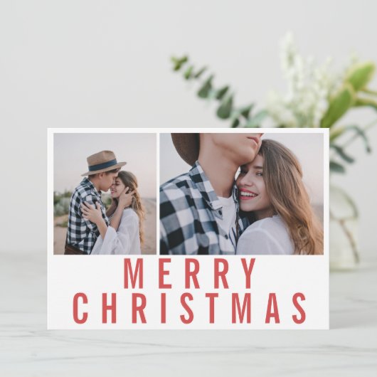 Moderne, minimale multi-foto-chic-stijlvolle kerst (Staand voorkant)