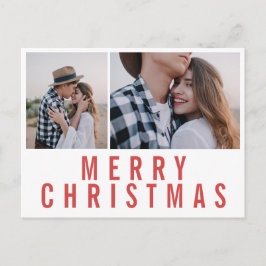 Moderne, minimale multi-foto-chic-stijlvolle kerst briefkaart