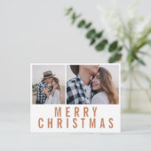Moderne, minimale multi-foto-chic-stijlvolle kerst briefkaart (Staand voorkant)