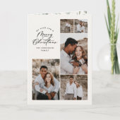 Moderne minimale multi foto Kerstmis elegant Bedankkaart (Voorkant)