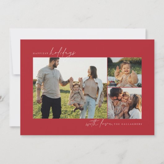 Moderne Minimale Multi Foto Vakantie Foto Kaarten (Voorkant)