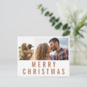 Moderne, minimale multi-fotostijlvolle Kerstmis Briefkaart (Staand voorkant)