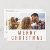 Moderne, minimale multi-fotostijlvolle Kerstmis Briefkaart (Voorkant / Achterkant)