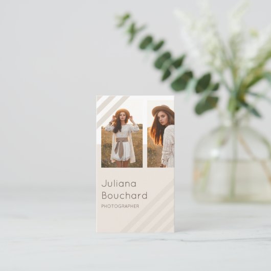 Moderne minimale multifunctionele fotografie visitekaartje (Staand voorkant)