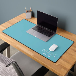 MODERNE MINIMALE naam design massief turquoise bla Bureaumat