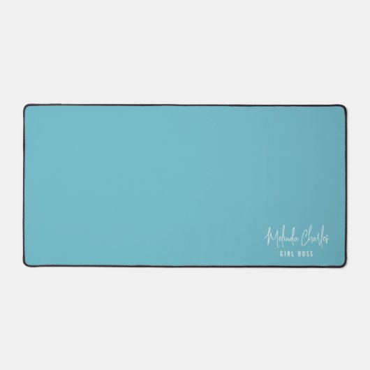 MODERNE MINIMALE naam design massief turquoise bla Bureaumat (Voorkant)