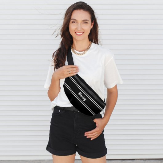 Moderne Minimale naam Monogram Script Sjabloon zwa Heuptasje