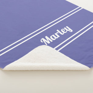 Moderne minimale naam Monogrammed Blue Sherpa Deken