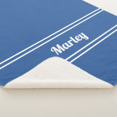 Moderne Minimale Naam Monogrammed het Kieuwblauw v Sherpa Deken (3/4)