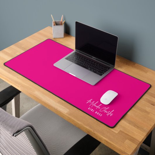 MODERNE MINIMALE naam ontwerp stevige hete fuschia Bureaumat (Kantoor 2)