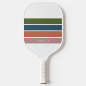 Moderne Minimale Naam Stripe Custom Pickleball Paddle (Voorkant)