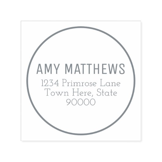 Moderne Minimale naam Terugkeeradres Stempel (Design)