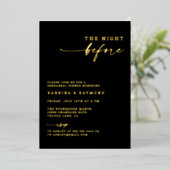 Moderne Minimale nacht voor het repetitief avondet Folie Uitnodiging (Staand Voorkant)