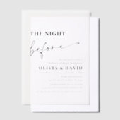 Moderne Minimale nacht voor het repetitief avondet Vellum Uitnodigingen (Offset)