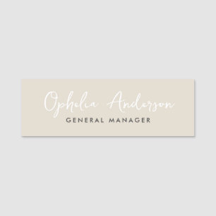 Moderne minimale natuurlijke script boho QRcode Naamplaatje