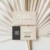 Moderne minimale natuurlijke script boho QRcode Visitekaartje