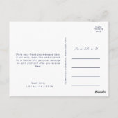 Moderne Minimale Navy Blauwe Zilveren Huwelijks Da Briefkaart (Achterkant)