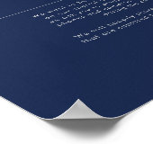 Moderne minimale Navy Blue Silver Unplugged Ceremo Poster (Hoek)