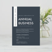 MODERNE MINIMALE NAVY WITTE KRAFT CONFERENCE EVENE KAART (Staand voorkant)