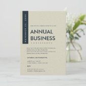 MODERNE MINIMALE NAVY WITTE KRAFT CONFERENTIE EVEN KAART (Staand voorkant)