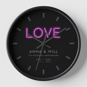 Moderne minimale Neon Love 1st Wedding Jubileum