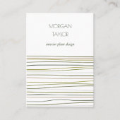 Moderne minimale neutrale groene strepen visitekaartje (Voorkant)