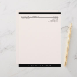 Moderne, minimale neutrale kleur met zwart briefhoofd