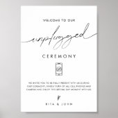 Moderne minimale niet-aangesloten Ceremony Wedding Poster (Voorkant)