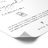 Moderne minimale niet-aangesloten Ceremony Wedding Poster (Hoek)