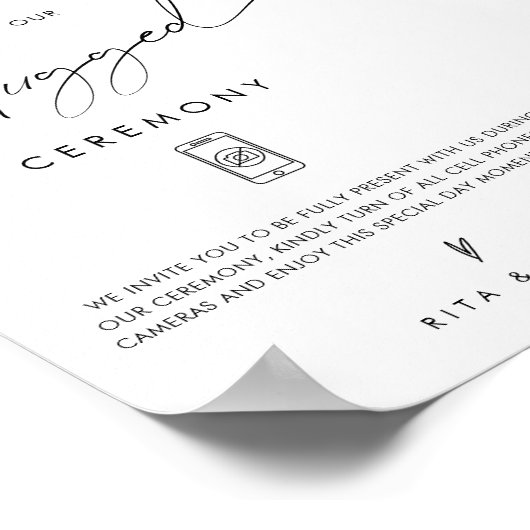 Moderne minimale niet-aangesloten Ceremony Wedding Poster (Hoek)