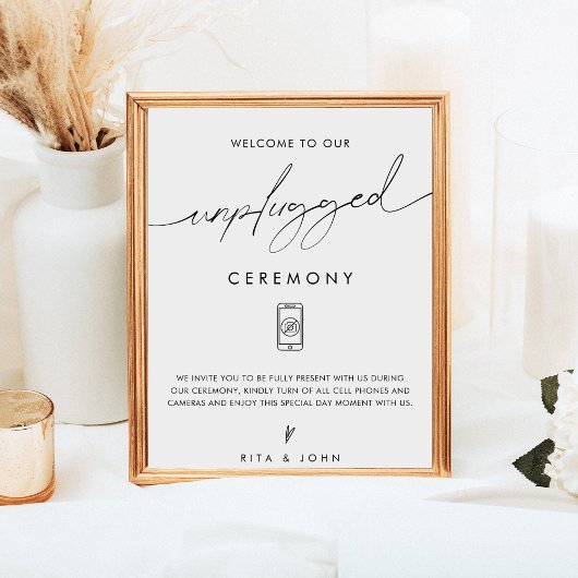 Moderne minimale niet-aangesloten Ceremony Wedding Poster