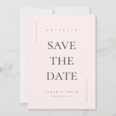 Moderne minimale niet-foto save the date (Voorkant)