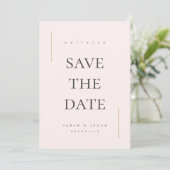 Moderne minimale niet-foto save the date (Staand voorkant)