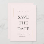 Moderne minimale niet-foto save the date (Voorkant / Achterkant)